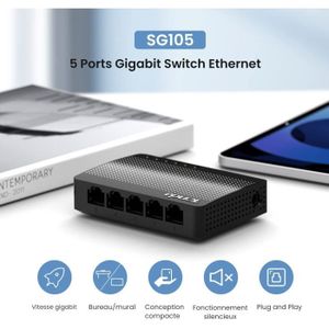 SWITCH - HUB ETHERNET  TENDA Switch Ethernet 5 Ports, Switch Gigabit 10/1