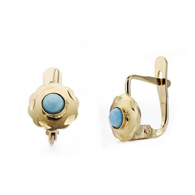 turquoise zirkonia oorbellen goud - Liefs Jade