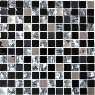 Plaque De Mosaïque En Verre Translucide Gris Crystal - Réf. 63-0202_b, Pour Mur Ou Sol Cuisine, Neuve