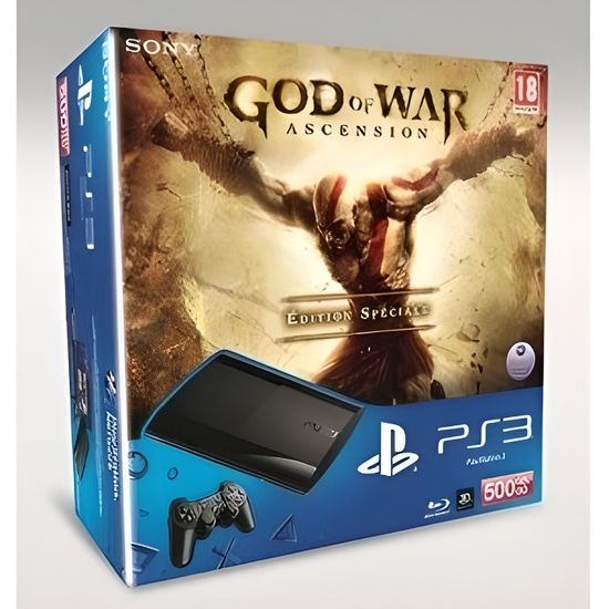 Console PS3 Ultra slim 500 Go noire Sony God of War Ascension Edition Spéciale Cdiscount