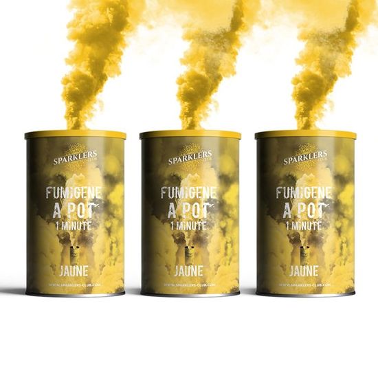 Lot De 3 Fumigènes En Pot 1 Minute Rouge - Fumigène Sol Catégorie F1 Allumage Mèche