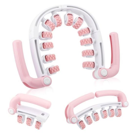 Rouleau De Massage Anti-cellulite Luxvara - 8 Roulettes, Rose - Pour Cuisses, Jambes, Mollets - Auto-massage