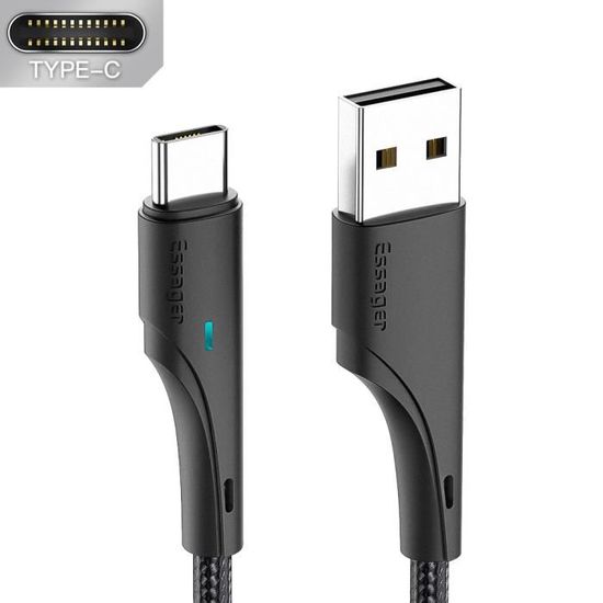 Câble USB-C 1M Ou 2M 60W 3A En Nylon - Charge Rapide Et Synchronisation, Générique