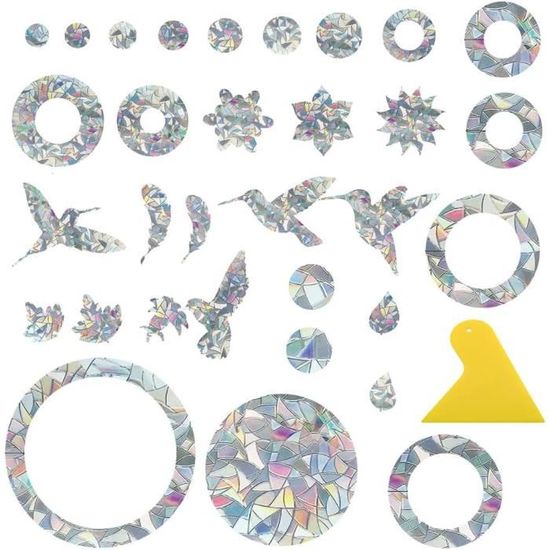 Lot De 6 Films Anti-collision Oiseaux – Autocollants électrostatiques Pour Vitres