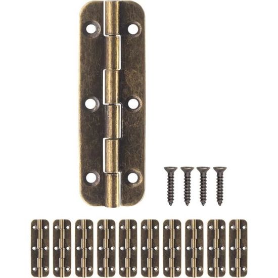 100 Paires De Armoire Porte Charnières + Fleurons Acier