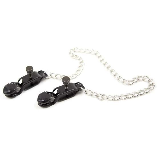 Jeu BDSM Chaîne Cœur Avec Pinces Seins/Lèvres - Accessoire SM Nipple Chain - Neuf Générique