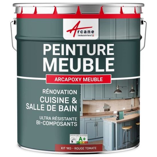 Peinture meuble cuisine - ARCAPOXY MEUBLE  RAL 3013 Rouge Tomate - Kit 1 Kg jusqu'a 12m² pour 2 couches