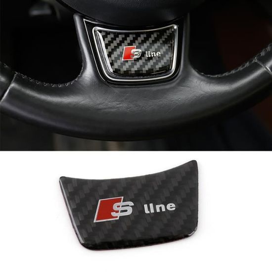 Volant Emblème Autocollant 3D Stickers Badge Logo S Lline Fibre Carbone Pour Audi A3 A4 A4L A6L TT