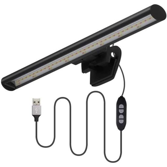 Quntis LED Lampe USB d'Écran Ordinateur Protable 10 Luminosité 3 Lumière  Dimmable Évite Éblouissement, Lampe E-Lecture/Travail de Bu - Cdiscount  Maison