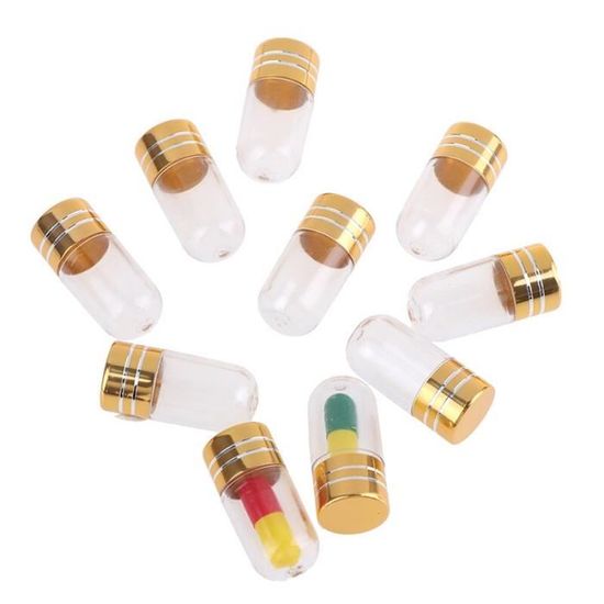 Pilulier,Mini Capsules de gélatine transparentes, 10 pièces, boîte en ...