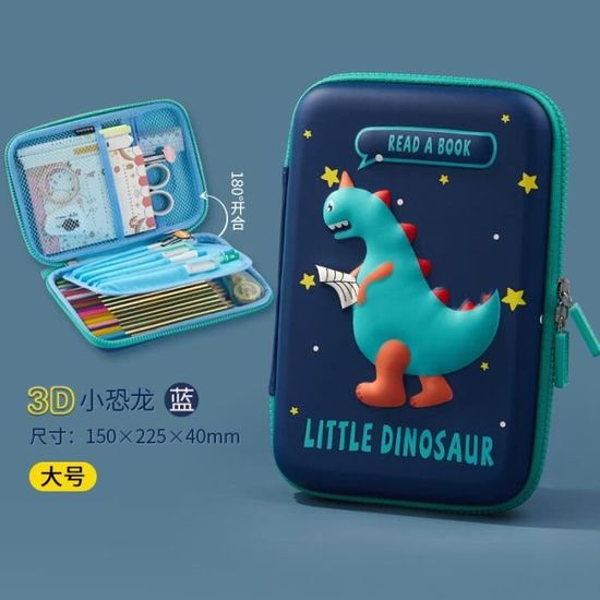 QRKPVHD Trousse 2 En 1 Silicone Kawaii Bleu - Porte-Stylo Transformable - Grande Capacité