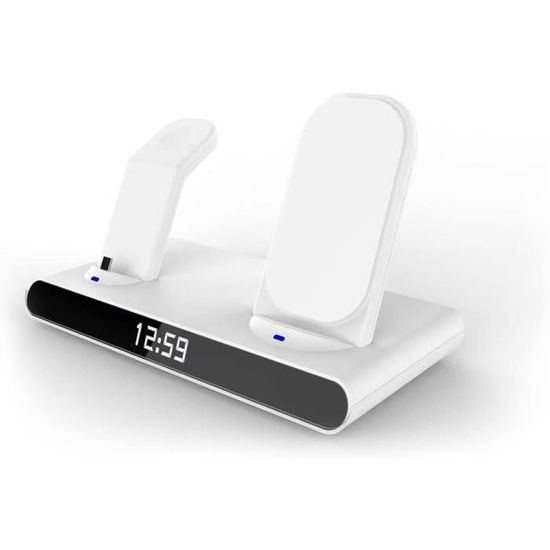 Station De Charge Sans Fil 3-en-1 Cyberdock Style Cybertruck - Pour IPhone, Apple Watch, AirPods - Support Réglable
