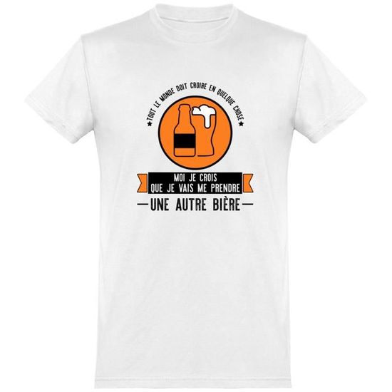 tee shirt homme humour | Cadeau imprimé en France | 100% coton, 185gr |  une autre bière