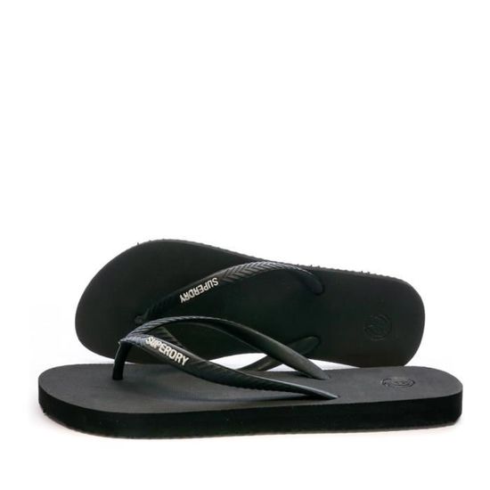 Tongs Femme Emma Noires Caoutchouc Avec Strass - Taille UK 6 (environ 39 FR), Neuf Sans Boîte