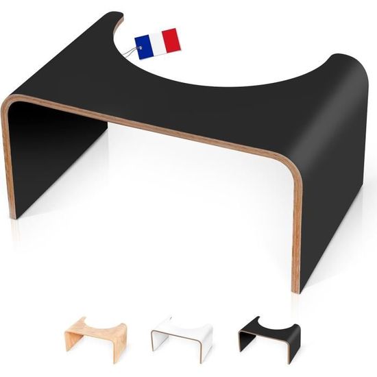 RayLove Tabouret De Toilette Pliable En Bois - Noir, 35° Inclinaison