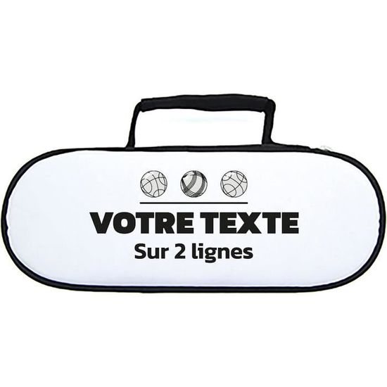 Sacoche Boules De Pétanque Personnalisable Mygoodprice | Noir | 23x9x6cm | Pour 3 Boules + Cochonnet
