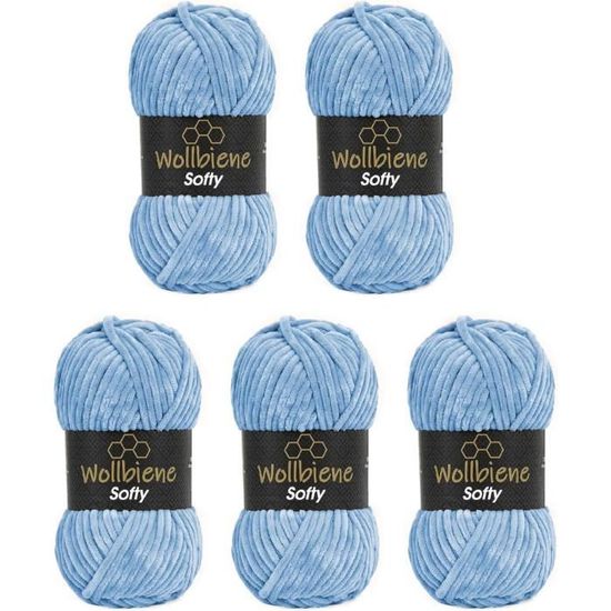 Lot De 6 Pelotes De Laine Chenillée Sofil Conquérante – Couleur Bordeaux, 50g