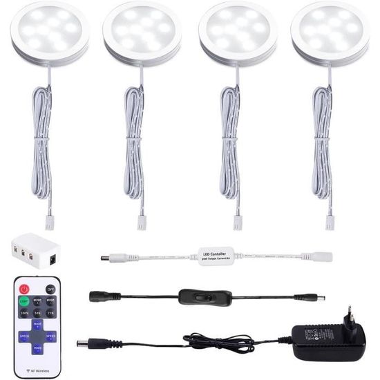 Lightess Lampe de Placard led 8er Éclairage Sous Meuble Lumière Armoire