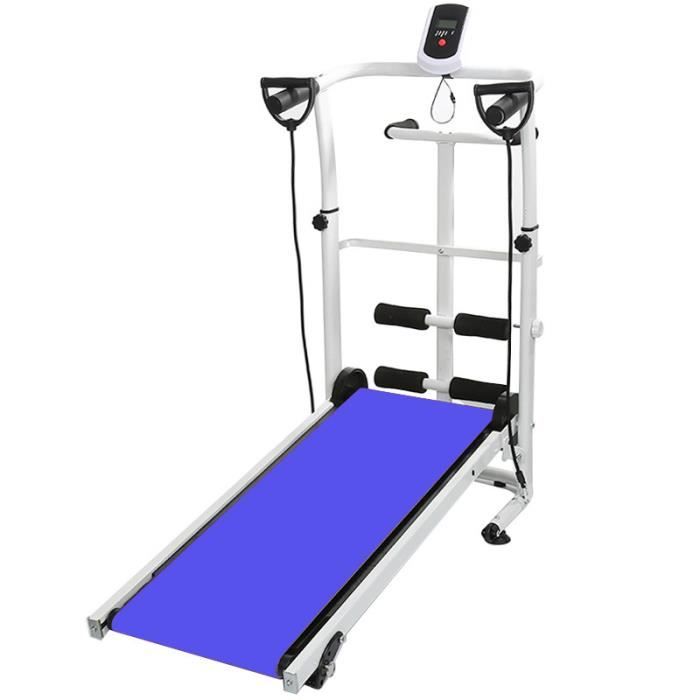 Tapis de course pliable Puissance mécanique avec plaque de torsion 115*52*110cm (bleu)