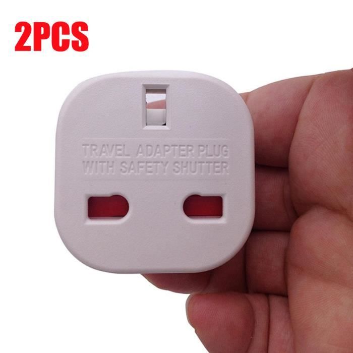 2Pcs UK vers EU Euro Europe Adaptateur de voyage européen Plug Adaptateur 2 en 1 XFM70623624