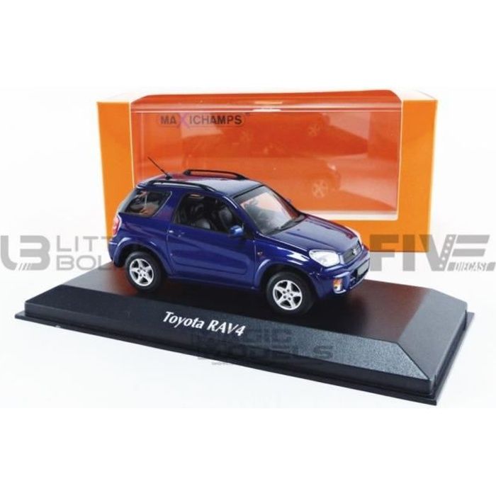 Voiture Miniature de Collection - MAXICHAMPS 1/43 - TOYOTA RAV 4 - 2000 - Dark Blue Metallic - 940166000