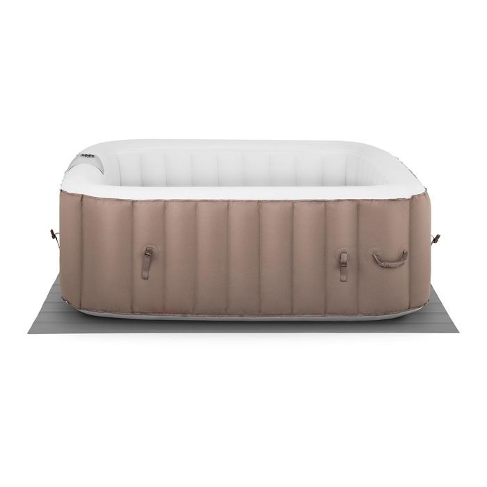 Spa Gonflable Jacuzzi Carré 6 Places Extérieur Massage 900l 1800W 130 Jets Beige