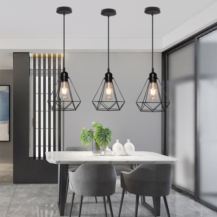Yote 1PCS Lampe Luminaire Vintage en Cage Fer Forge - Noir