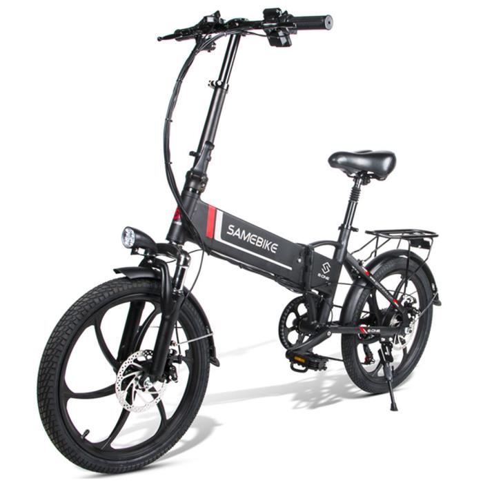 SAMEBIKE 20- vélo pliant électrique 350W vélo de montagne 7S noir 48V 25 km/h pliant Ebike LCD USB