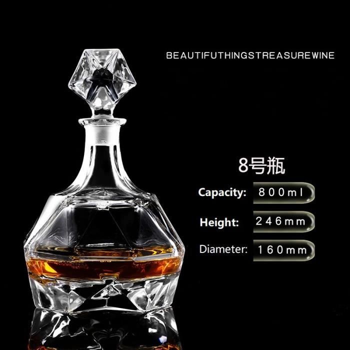 Bouteille de vin rouge en verre de cristal + tasses, carafe à vin, whisky Liqour verseur, Bar à domicile, bouteille de b*DE8098