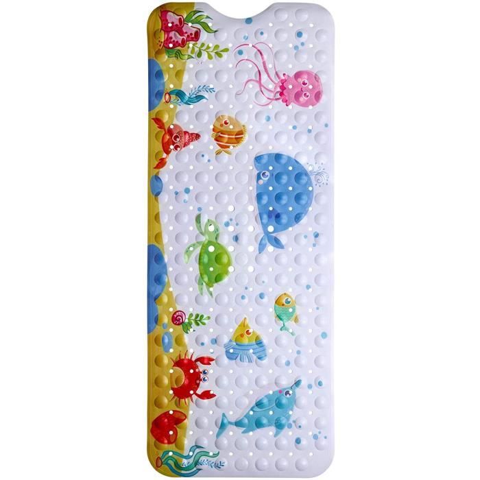Tapis de Bain Antidérapant Transparent PVC Tapis de Baignoire Douche Tapis 100 x 40 cm Extra Long Antidérapant Anti moisissures 49