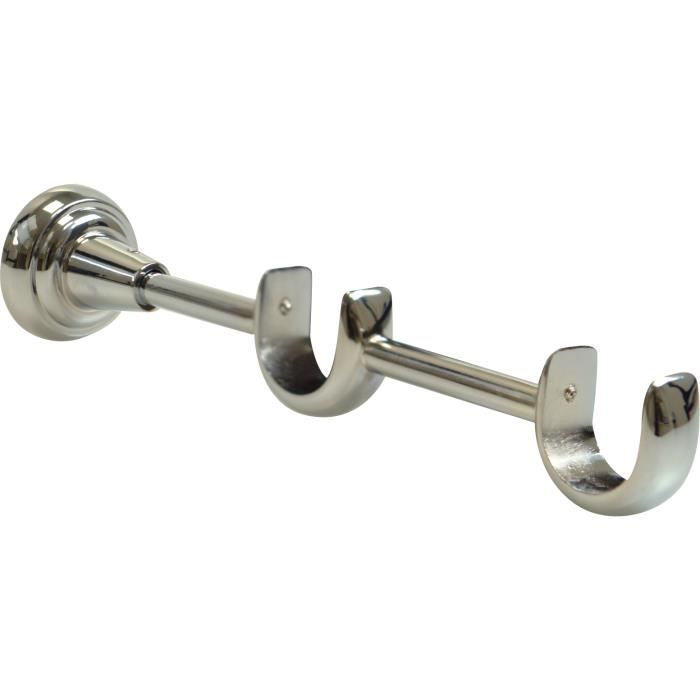 Support double pour tringle en acier D28-28
