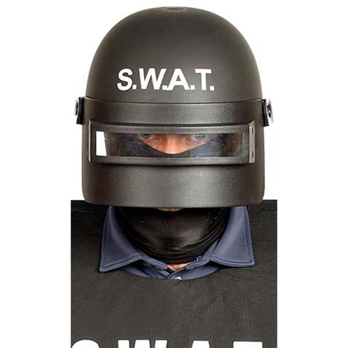 Casque de Swat Anti-Émeutes pour le carnaval et les fêtes à thème. Déguisez-vous en policier, militaire, soldat, agent swat ou