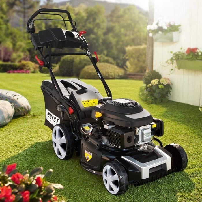 TONDEUSE A BARBE Tondeuse Thermique autotracteacutee deacutemarrage eacutelectrique 46 cm 196cc 6cv 3080cm hauteur de coupe aci593