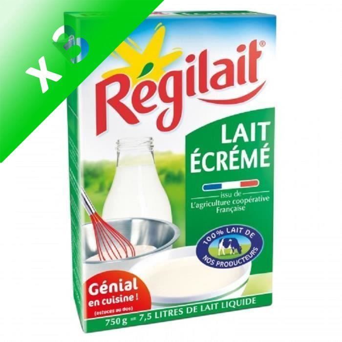 Lot De 3 - REGILAIT Lait Sec écrémé - 750G