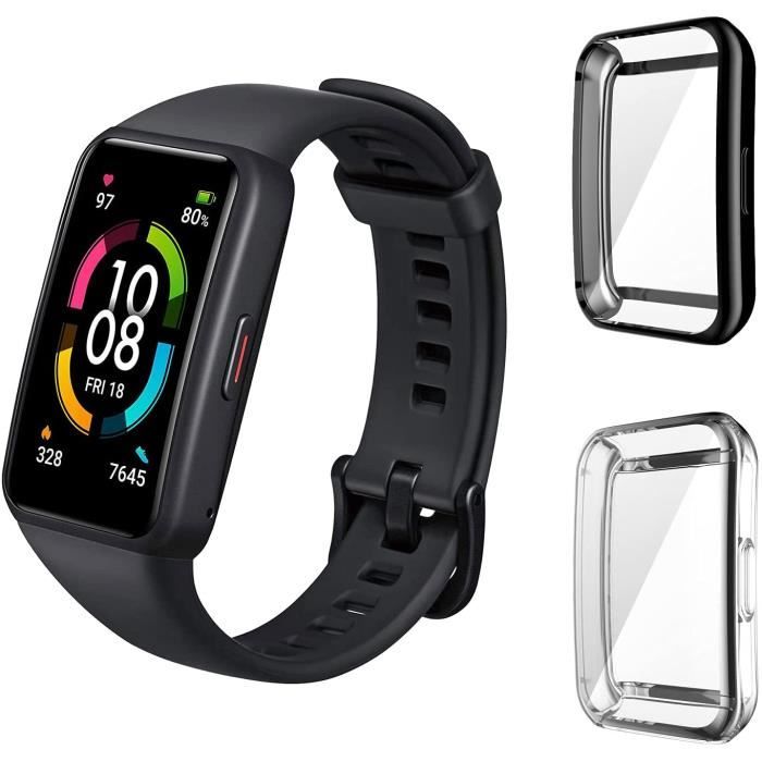 2 Pack Coque Compatible avec Honor Band 6 / Huawei Band 6, Protection d'écran Cadre Protection Totale Anti-Rayure