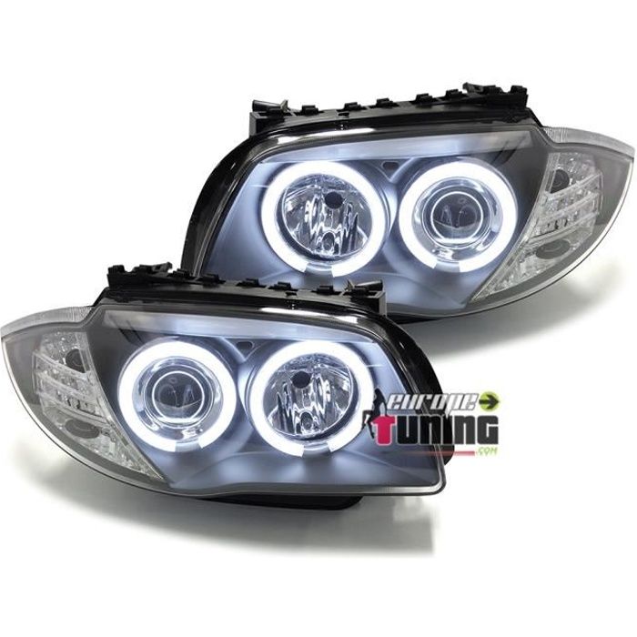 PHARES CCFL ANGEL EYES NOIR BMW SERIE 1 E87 E82 E81 E88 (00757)