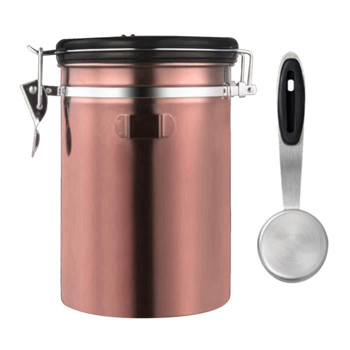 Acier inoxydable Café Récipient de Nourriture Cartouche Bouteille pour les Haricots, Sucre, Feuille Thé, 1800 ml d'or rose