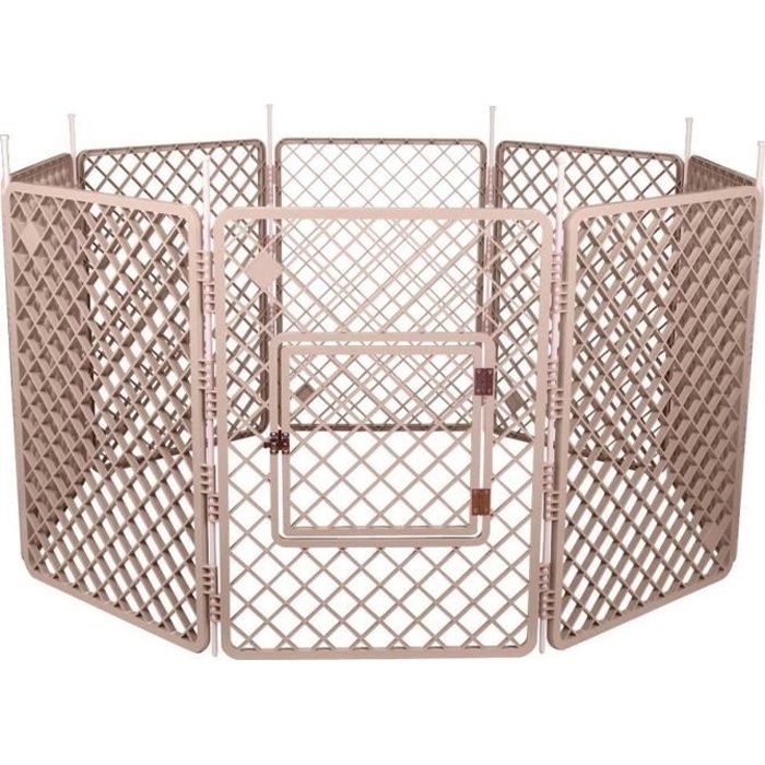 IRIS OHYAMA - Grand parc H-908 - Plastique - Beige - 60 x 60 x 86 cm - Pour chien