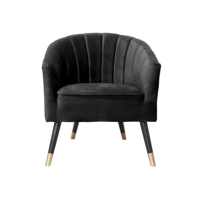 Fauteuil art déco en velours Royal - Noir