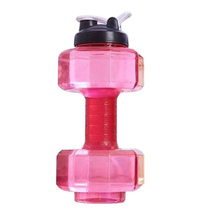 Sport Bouteilles d'eau en plastique étanche Incassable Creative grande bouteille d'eau de grande capacité haltère bouilloire