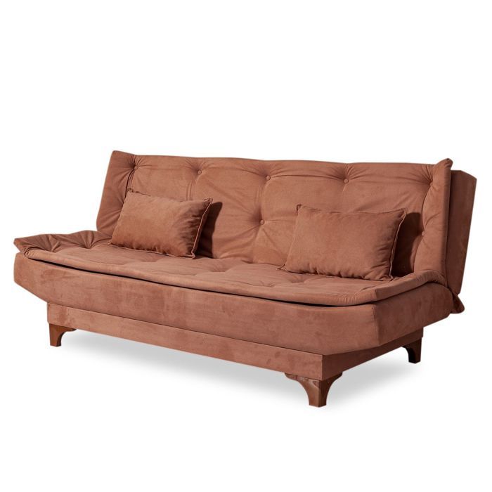 Canapé droit Marron Tissu Pas cher Confort