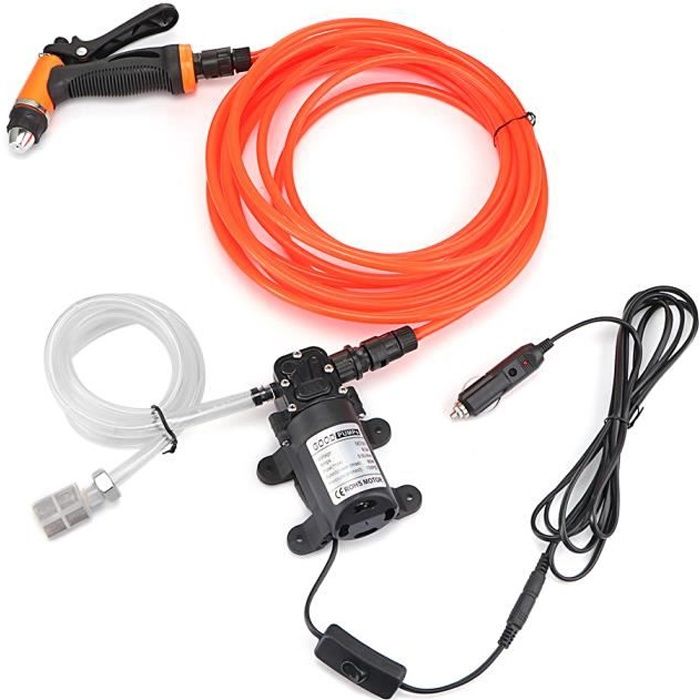 Nettoyeur haute pression 12V 80W 130PSI Pompe à haute pression de lavage Pompe voiture de lave-glace pistolet à laver