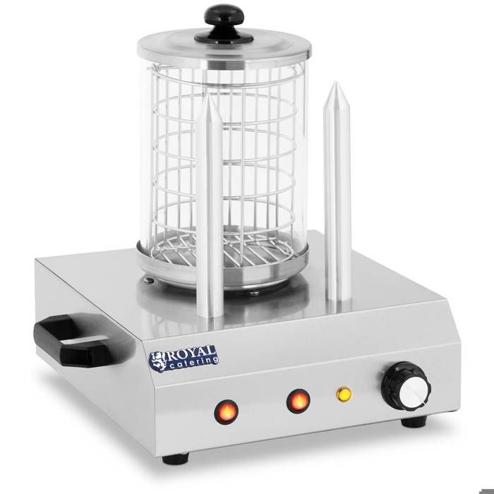 Royal Catering Hot Dog Maker 2 brochettes 422 watts Machine à vapeur en acier