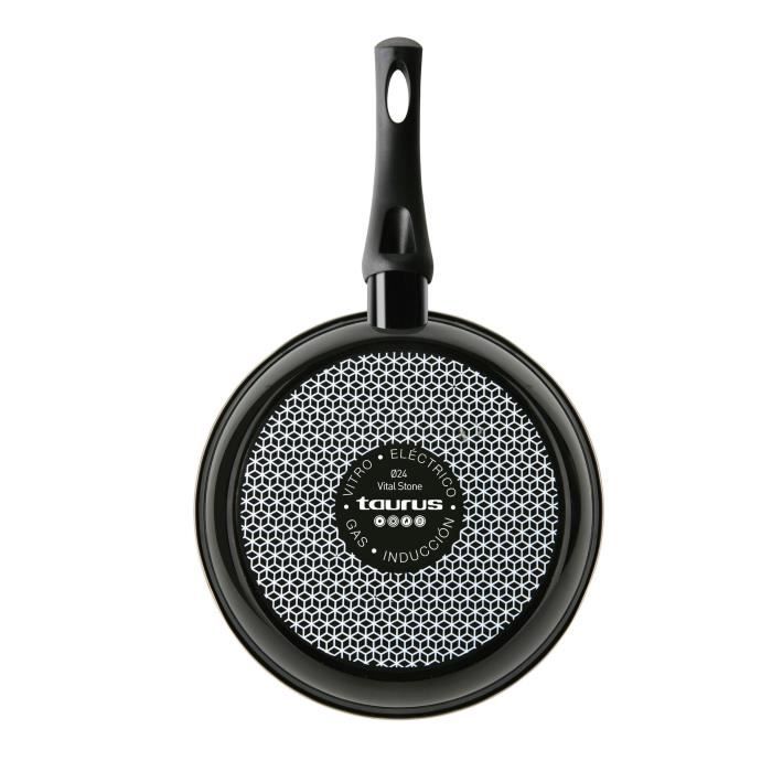 TAURUS Poêle avec revêtement Vital Stone - Ø 30 cm - Noir - Tous feux dont induction