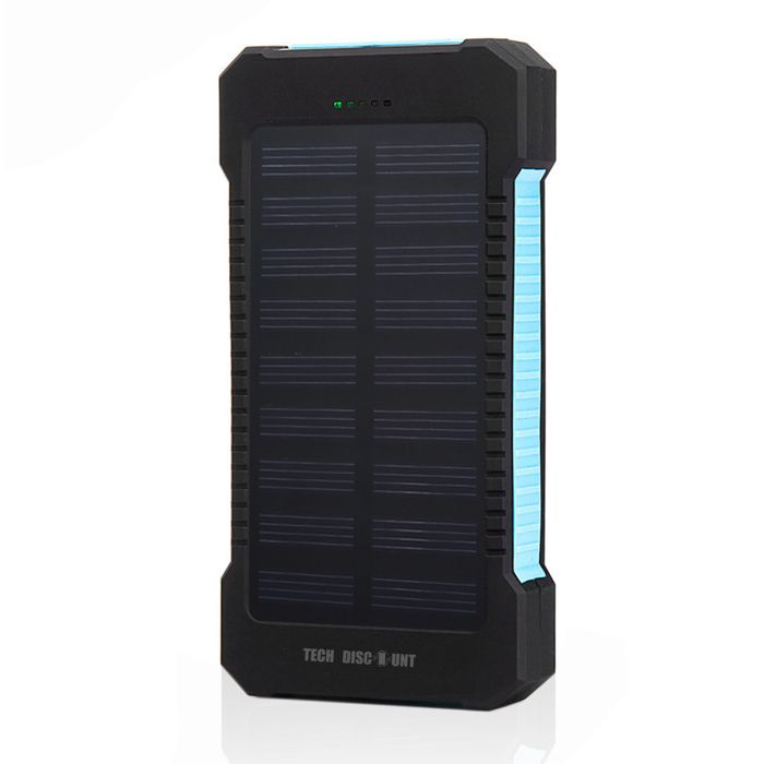 TD® Batterie Externe Portable Batterie de Secours Chargeur Solaire Etanche 2 ports USB Boussole Lampe Torche LED Smartphones camping