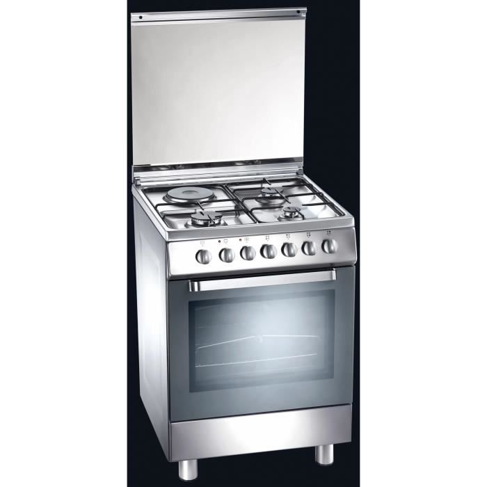Tecnogas D61XS, Cuisinière, Acier inoxydable, Rotatif, Devant, Combi, acier émaillé