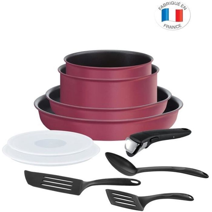 TEFAL L6849102 Ingenio Performance Batterie de cuisine 10 pièces, Induction + Four, Poêles, Casseroles, Poignée, Fabriqué en France