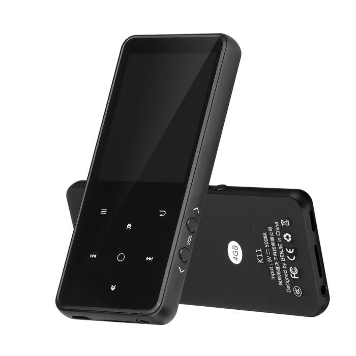BENJIE K11 4G MP3 Lecteur Lossless IPX4 Étanche Musique Vidéo Audio Radio FM Ebook Dictaphone NOIR