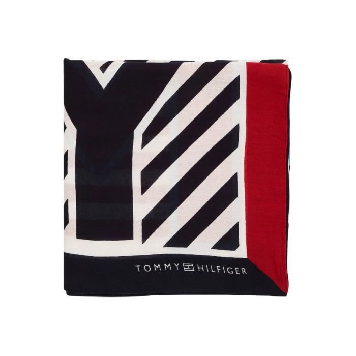 Foulard Tricolore Rayé TU Noir