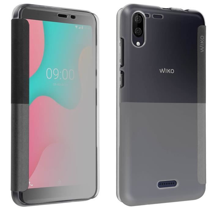 Housse Wiko Y60 Étui Clapet Protection intégrale Original Wiko Gris foncé